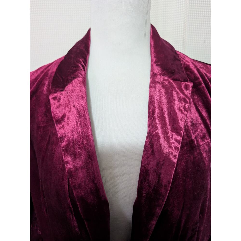 ANTHROPOLOGIE! RUBY RED CRUSHED VELVET, DECONSTRUCTED JACKET, BLAZER! SZ 6 - Picture 5 of 12